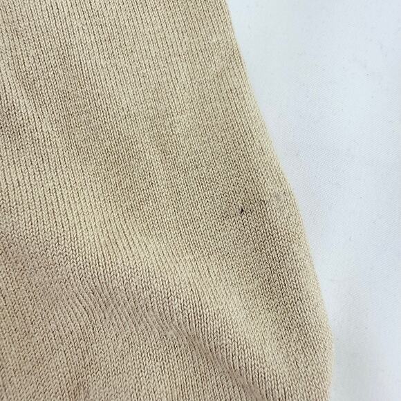 Cache Rib Knit Wrap Sweater Beige Gold Buckle Detail Womens Medium Elegant Fall - Picture 5 of 5